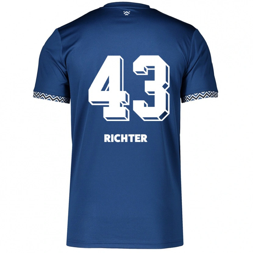 Danxen Herren Daniel Richter #43 Marineblau Weiß Heimtrikot Trikot 2025/26 T-Shirt