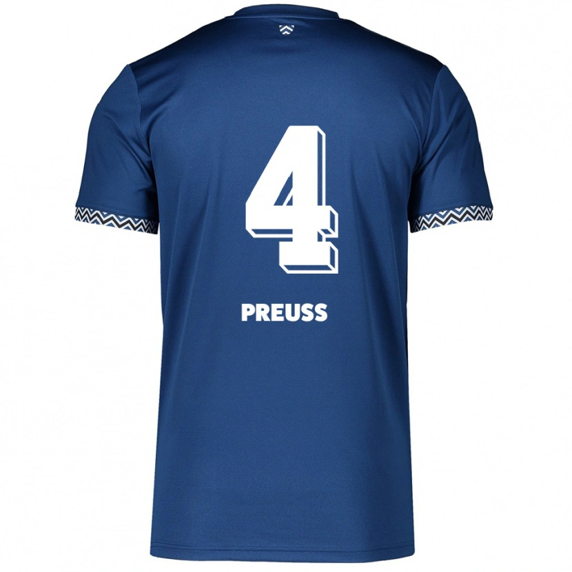 Danxen Herren Celine Preuß #4 Marineblau Weiß Heimtrikot Trikot 2025/26 T-Shirt