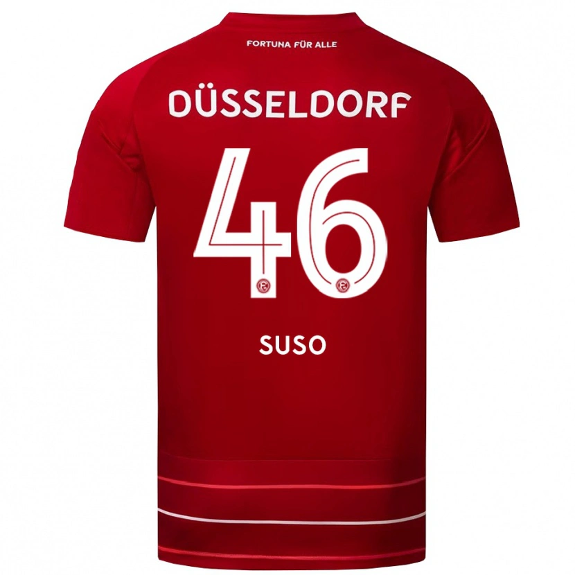 Danxen Herren Sima Suso #46 Rot Weiß Heimtrikot Trikot 2025/26 T-Shirt