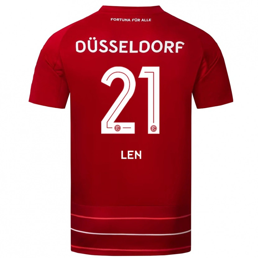 Danxen Herren Maksym Len #21 Rot Weiß Heimtrikot Trikot 2025/26 T-Shirt