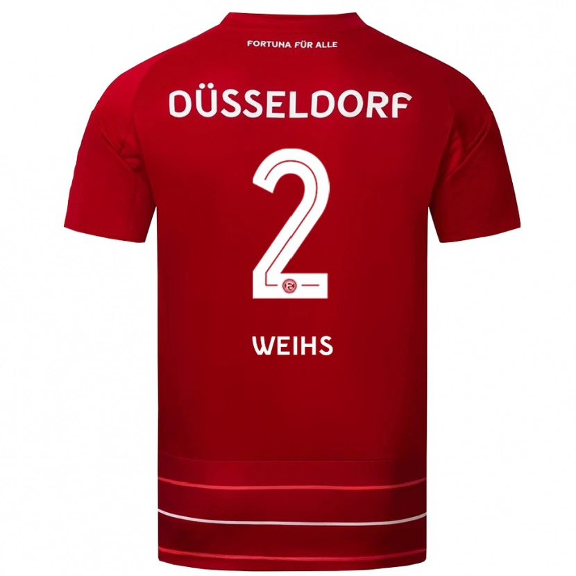 Danxen Herren Paul Weihs #2 Rot Weiß Heimtrikot Trikot 2025/26 T-Shirt