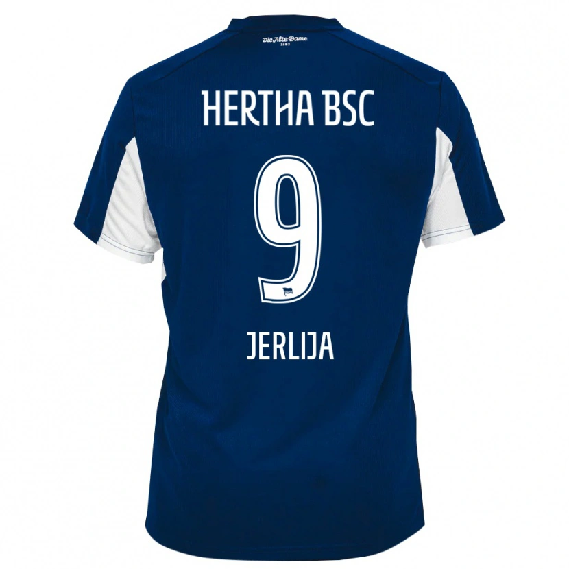 Danxen Herren Leotrim Jerlija #9 Weiß Blau Heimtrikot Trikot 2025/26 T-Shirt