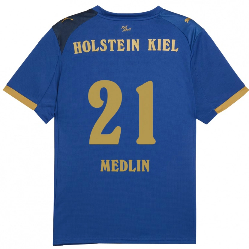 Danxen Herren Caspar Medlin #21 Blau Gold Heimtrikot Trikot 2025/26 T-Shirt