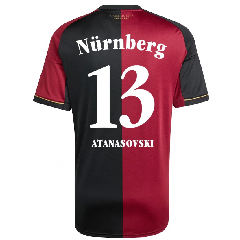 Danxen Herren Adrian Atanasovski #13 Burgunder Schwarz Heimtrikot Trikot 2025/26 T-Shirt
