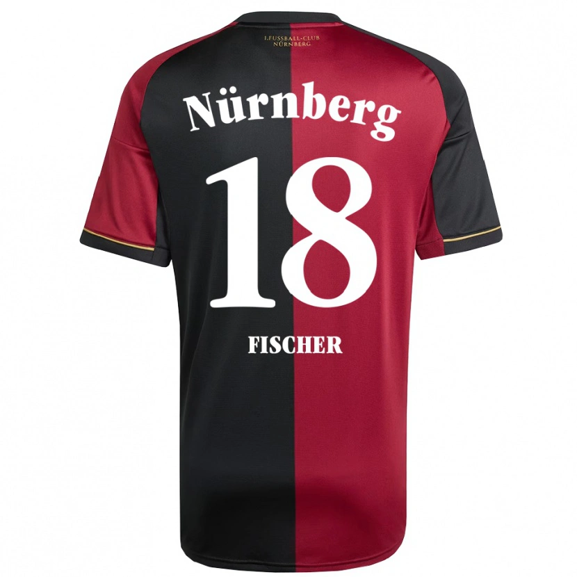 Danxen Herren Jonas Fischer #18 Burgunder Schwarz Heimtrikot Trikot 2025/26 T-Shirt
