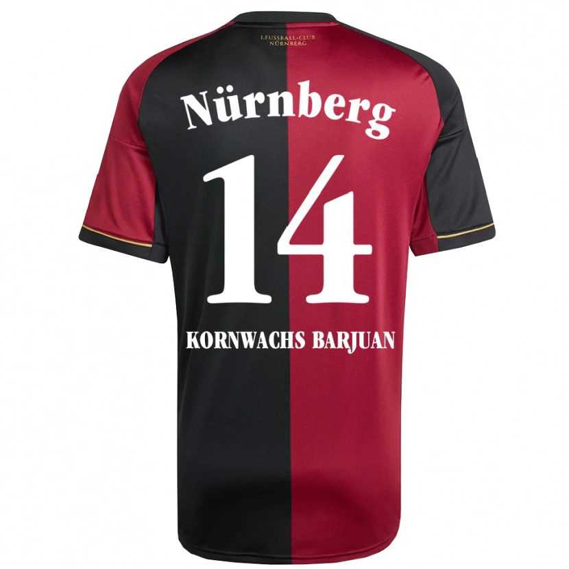Danxen Herren Marc Kornwachs Barjuan #14 Burgunder Schwarz Heimtrikot Trikot 2025/26 T-Shirt