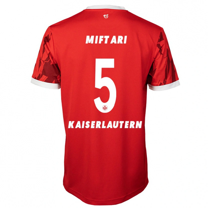 Danxen Herren Drini Miftari #5 Rot Weiß Heimtrikot Trikot 2025/26 T-Shirt