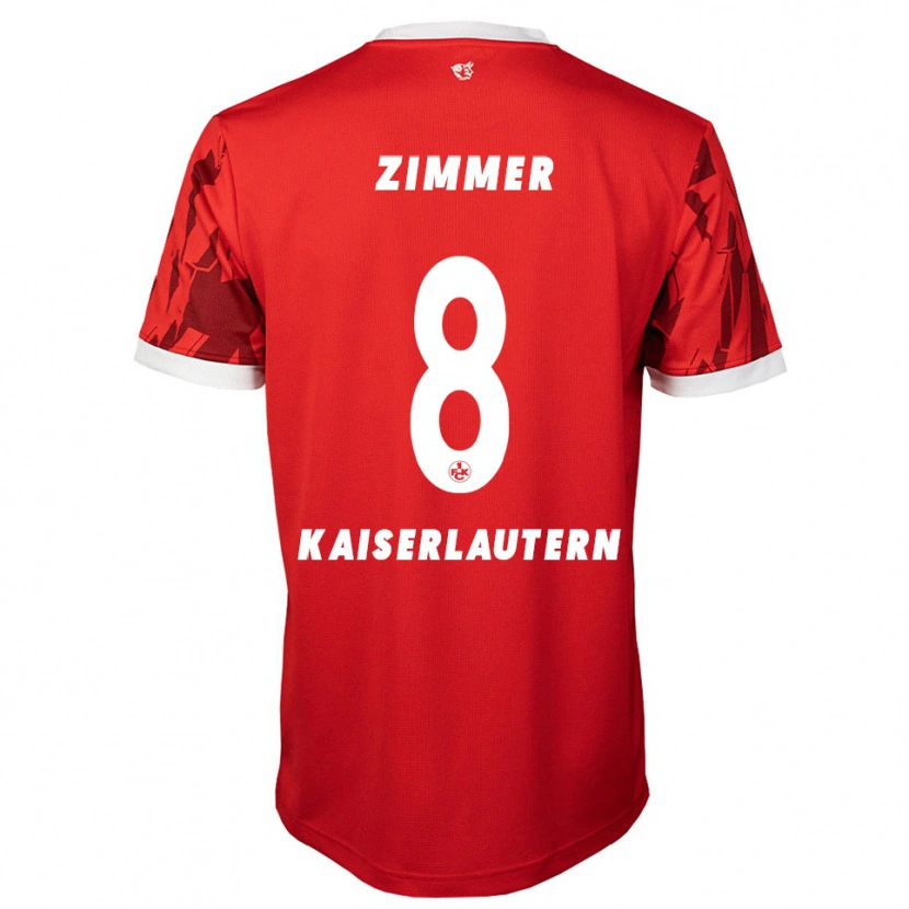 Danxen Herren Jean Zimmer #8 Rot Weiß Heimtrikot Trikot 2025/26 T-Shirt