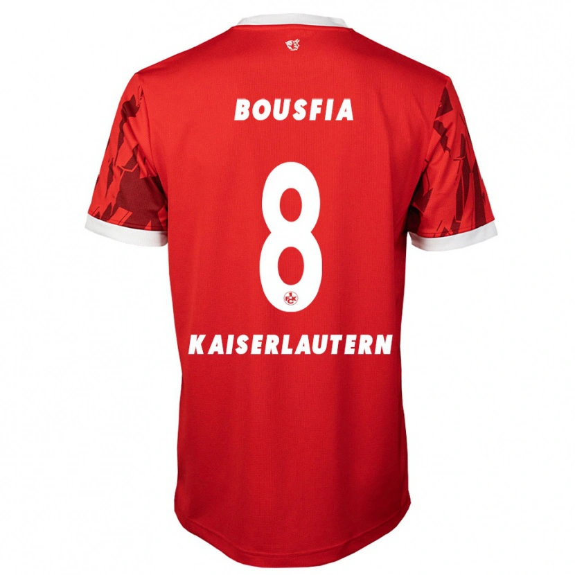 Danxen Herren Sami Bousfia #8 Rot Weiß Heimtrikot Trikot 2025/26 T-Shirt