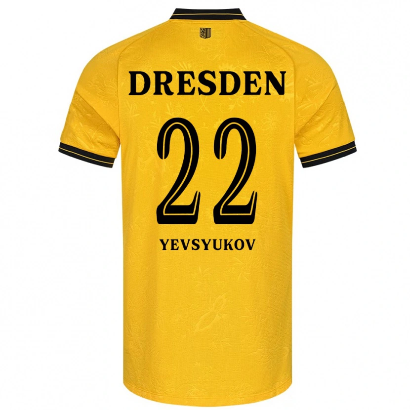 Danxen Herren Demyd Yevsyukov #22 Gelb Schwarz Heimtrikot Trikot 2025/26 T-Shirt