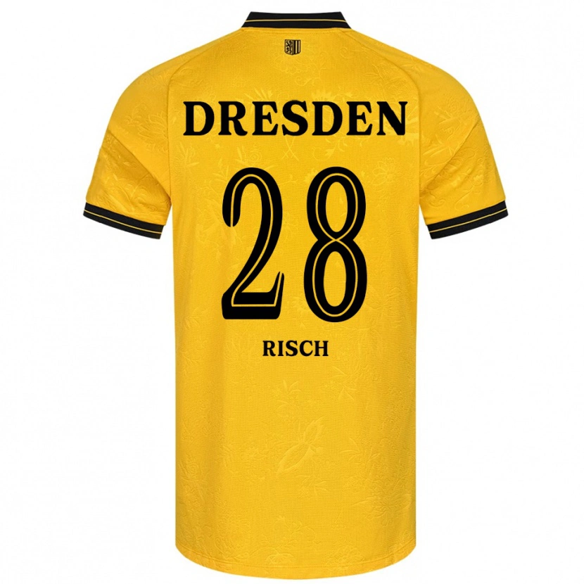 Danxen Herren Sascha Risch #28 Gelb Schwarz Heimtrikot Trikot 2025/26 T-Shirt