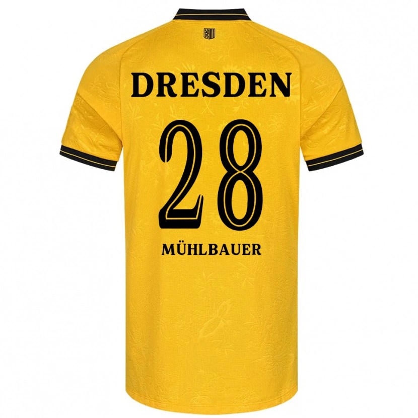 Danxen Herren Aron Mühlbauer #28 Gelb Schwarz Heimtrikot Trikot 2025/26 T-Shirt
