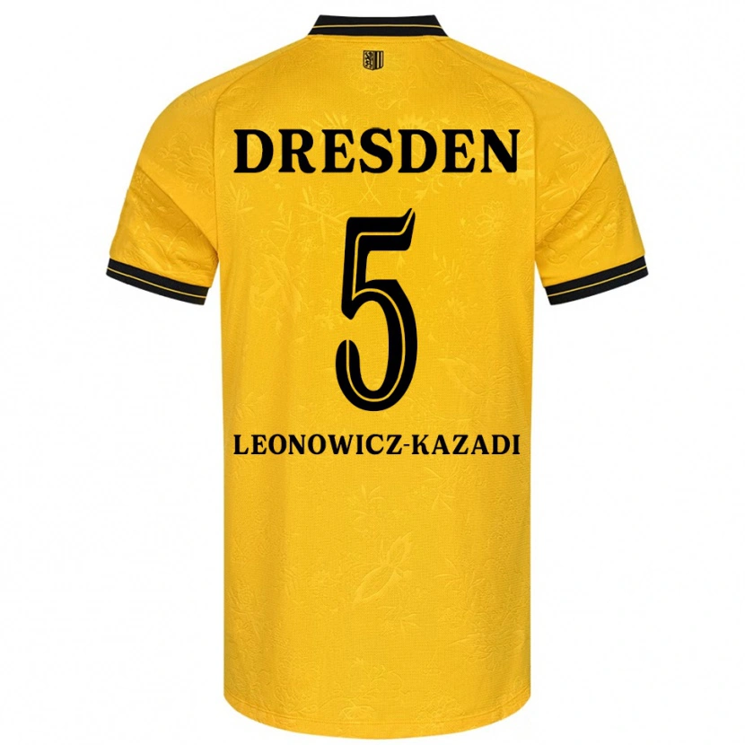 Danxen Herren Jonathan Leonowicz-Kazadi #5 Gelb Schwarz Heimtrikot Trikot 2025/26 T-Shirt