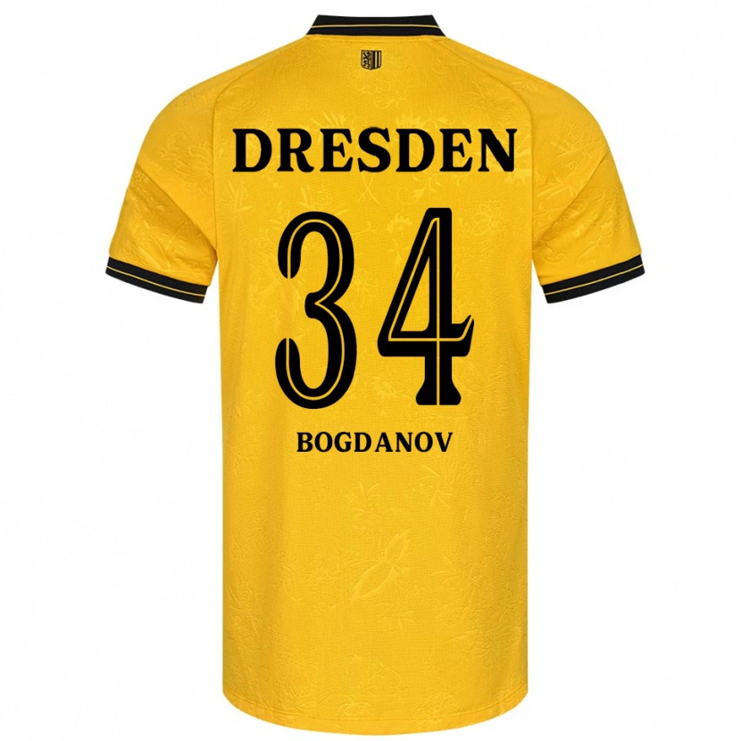 Danxen Herren Dmytro Bogdanov #34 Gelb Schwarz Heimtrikot Trikot 2025/26 T-Shirt