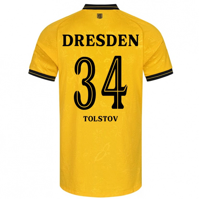 Danxen Herren Maik Tolstov #34 Gelb Schwarz Heimtrikot Trikot 2025/26 T-Shirt