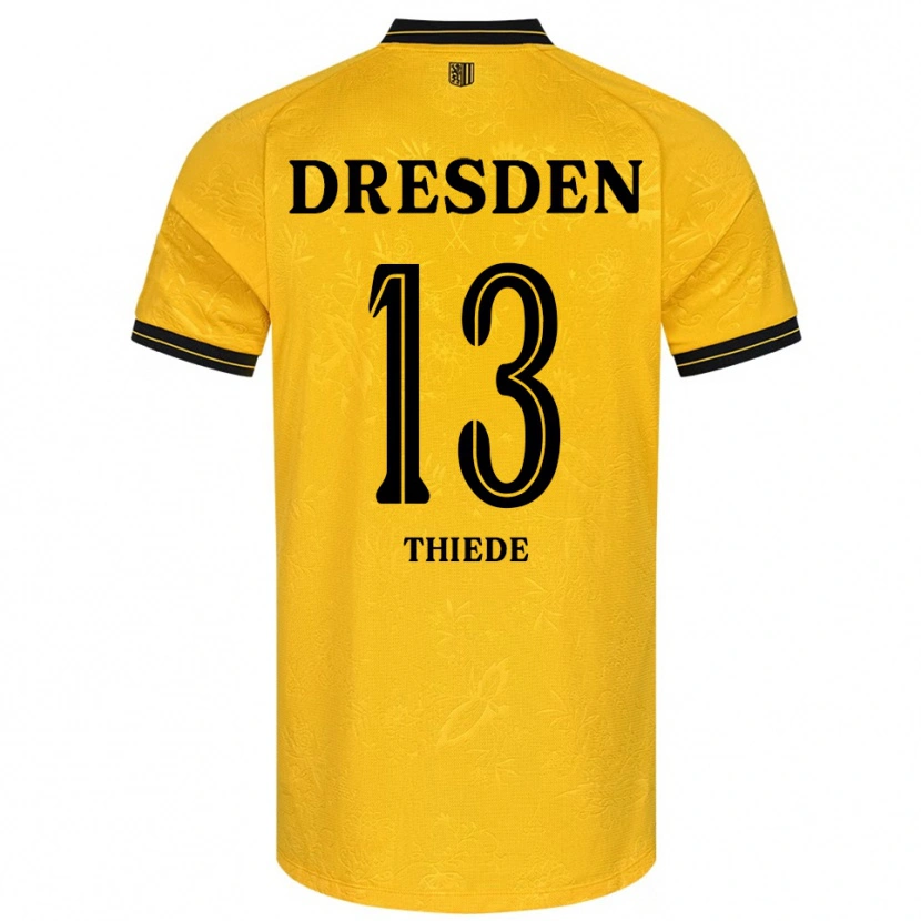 Danxen Herren Tristan Thiede #13 Gelb Schwarz Heimtrikot Trikot 2025/26 T-Shirt