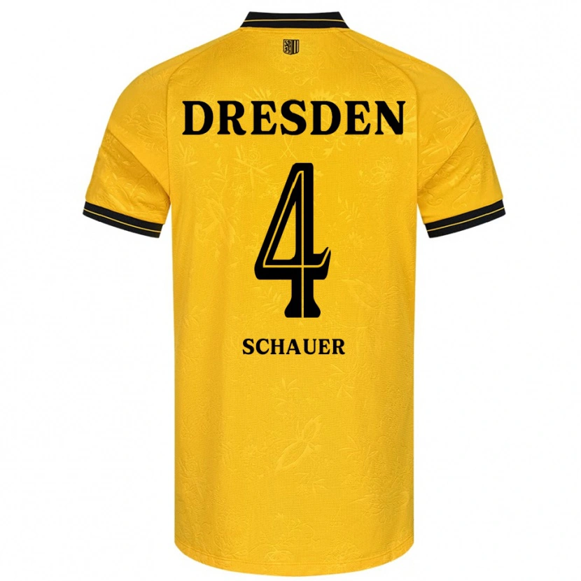 Danxen Herren Maurice Schauer #4 Gelb Schwarz Heimtrikot Trikot 2025/26 T-Shirt