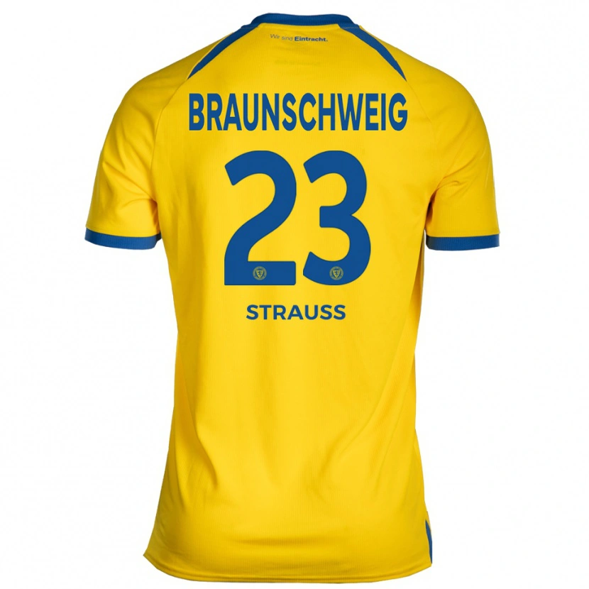 Danxen Herren Jan Strauß #23 Gelb Blau Heimtrikot Trikot 2025/26 T-Shirt