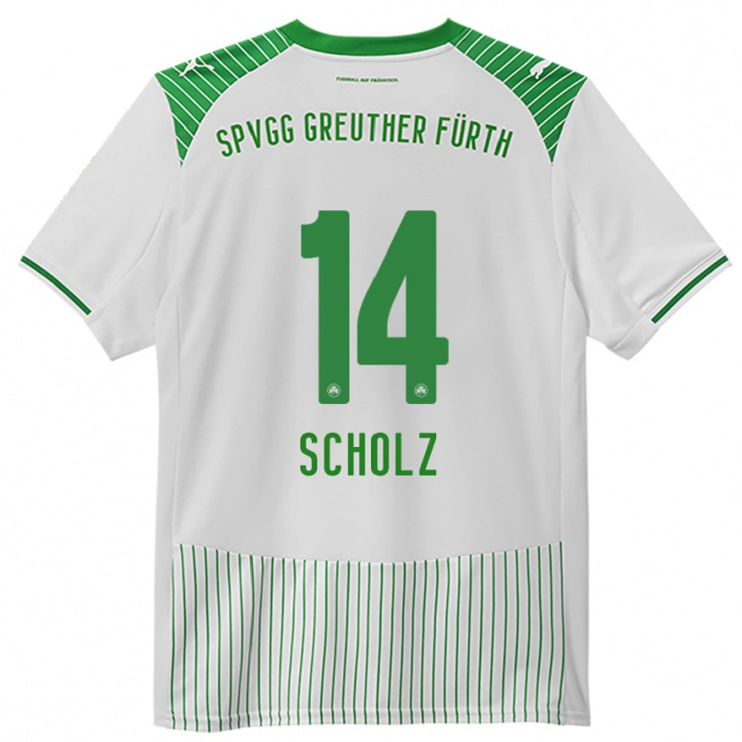 Danxen Herren Yannick Scholz #14 Weiß Grün Heimtrikot Trikot 2025/26 T-Shirt
