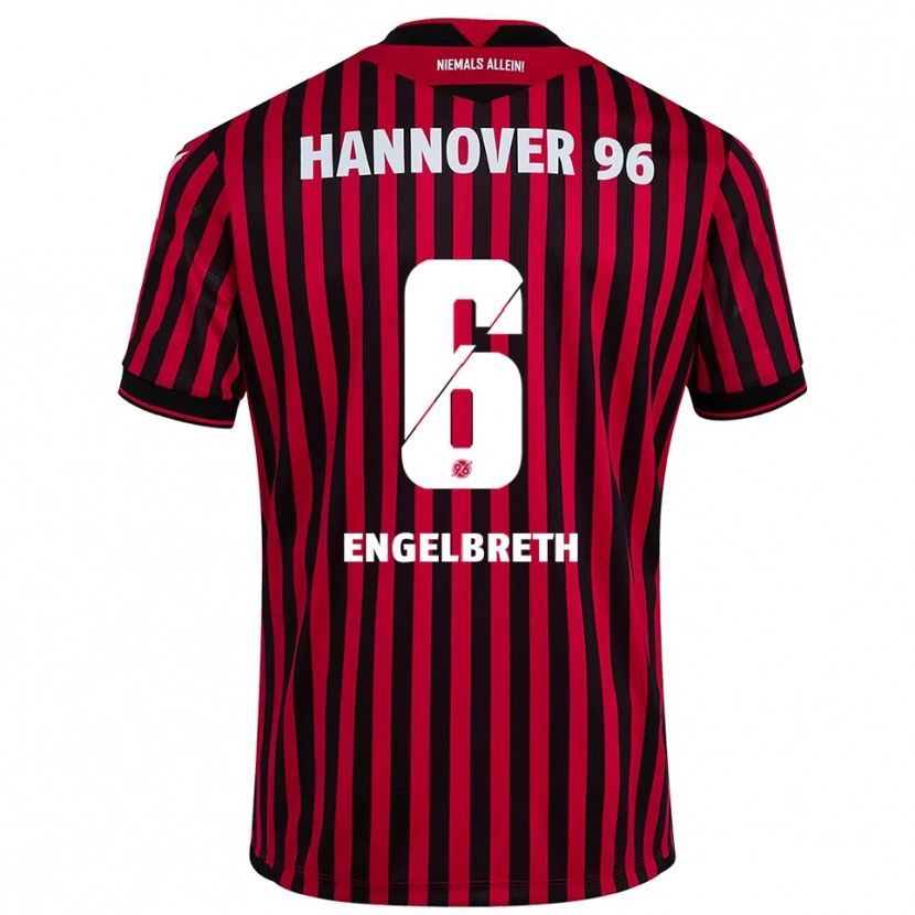 Danxen Herren Noah Engelbreth #6 Rot Schwarz Heimtrikot Trikot 2025/26 T-Shirt