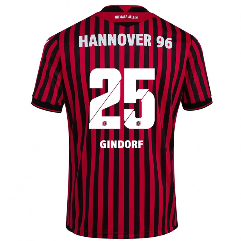 Danxen Herren Lars Gindorf #25 Rot Schwarz Heimtrikot Trikot 2025/26 T-Shirt