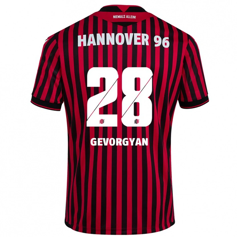 Danxen Herren Mark Gevorgyan #28 Rot Schwarz Heimtrikot Trikot 2025/26 T-Shirt