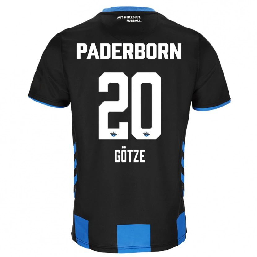 Danxen Herren Felix Götze #20 Schwarz Blau Heimtrikot Trikot 2025/26 T-Shirt