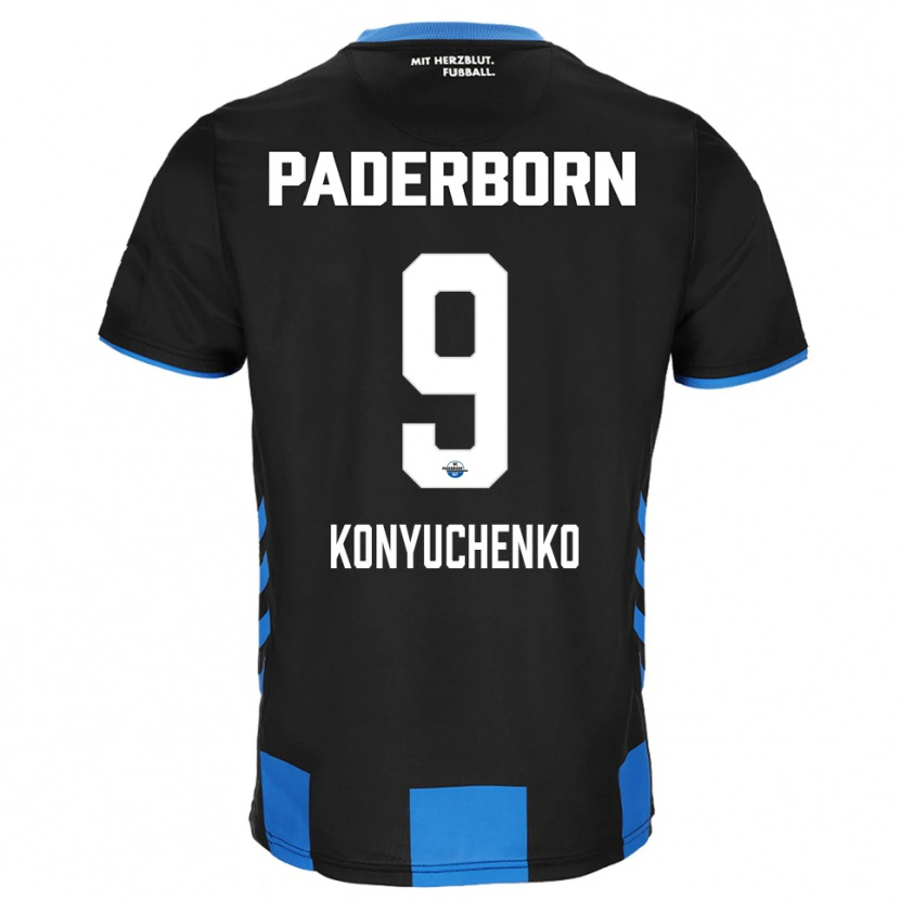 Danxen Herren Yehor Konyuchenko #9 Schwarz Blau Heimtrikot Trikot 2025/26 T-Shirt