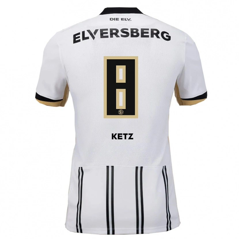 Danxen Herren Maas Ketz #8 Weiß Schwarz Heimtrikot Trikot 2025/26 T-Shirt