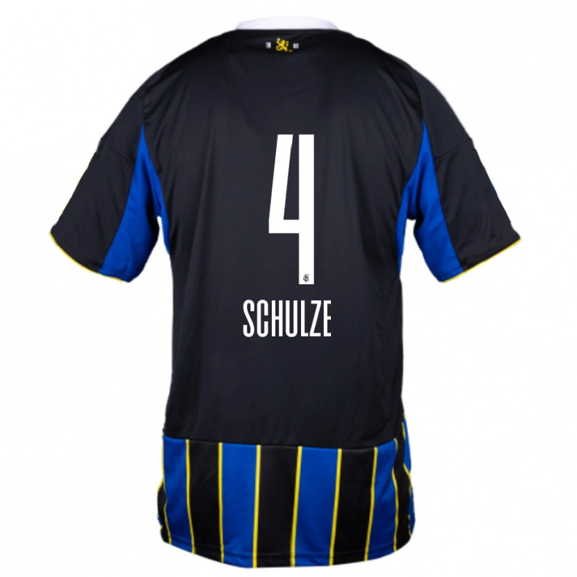 Danxen Herren Mateo Schulze #4 Blau Schwarz Gelb Heimtrikot Trikot 2025/26 T-Shirt