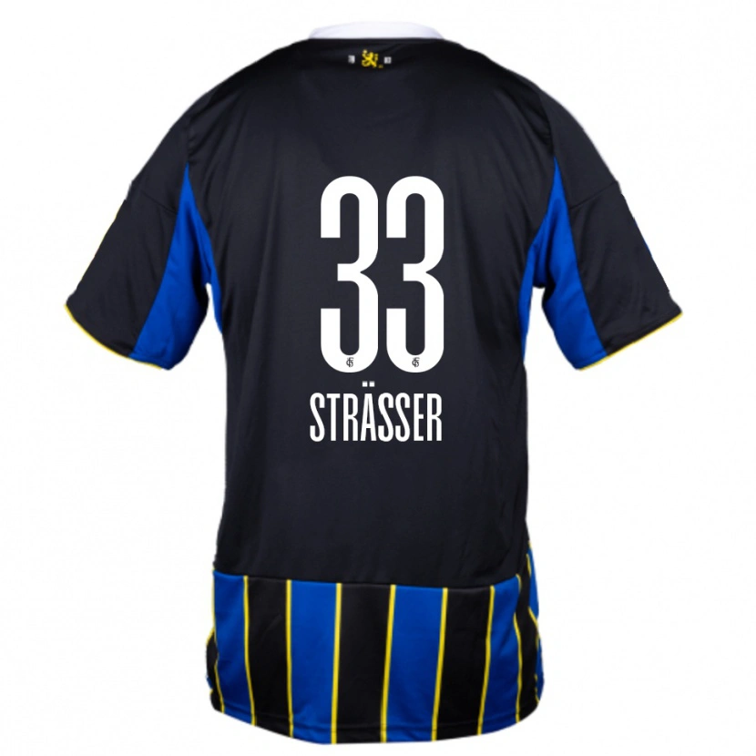 Danxen Herren Jannick Strässer #33 Blau Schwarz Gelb Heimtrikot Trikot 2025/26 T-Shirt