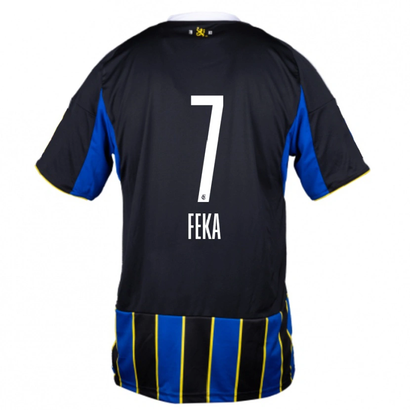 Danxen Herren Lukas Feka #7 Blau Schwarz Gelb Heimtrikot Trikot 2025/26 T-Shirt