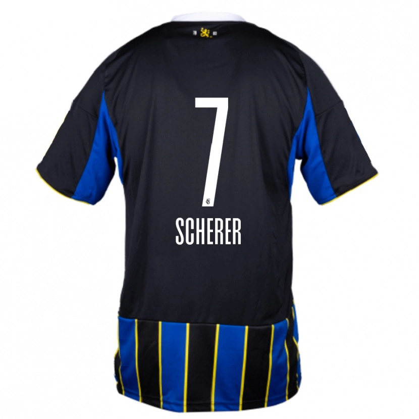 Danxen Herren Tim Scherer #7 Blau Schwarz Gelb Heimtrikot Trikot 2025/26 T-Shirt
