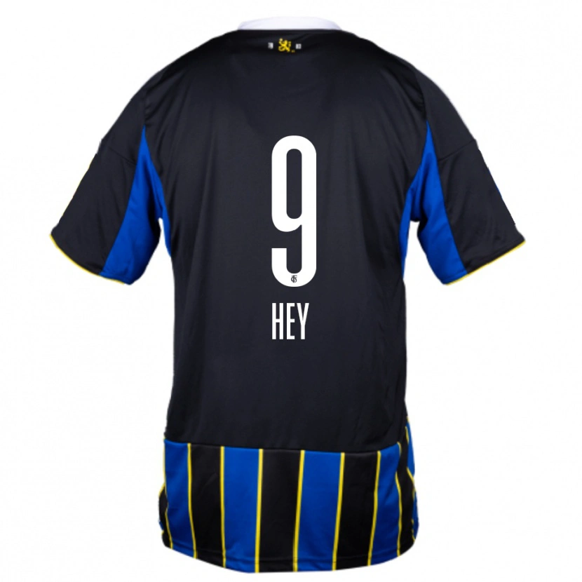 Danxen Herren Janis Hey #9 Blau Schwarz Gelb Heimtrikot Trikot 2025/26 T-Shirt
