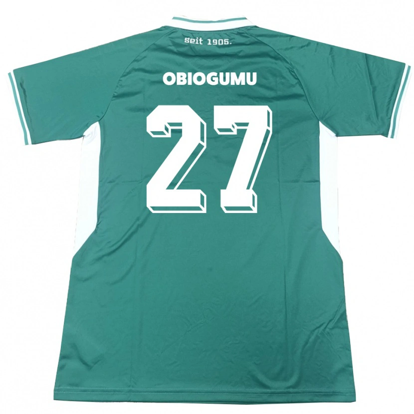 Danxen Herren Uche Obiogumu #27 Grün Weiß Heimtrikot Trikot 2025/26 T-Shirt