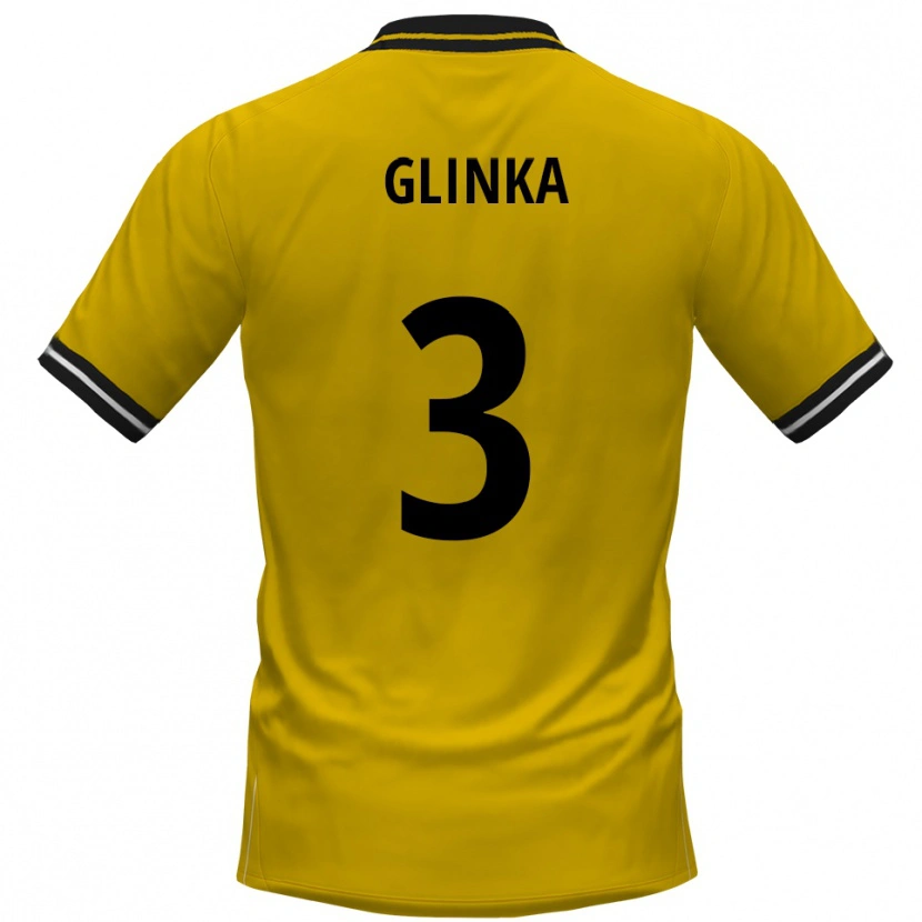 Danxen Herren Tim Glinka #3 Gelb Schwarz Heimtrikot Trikot 2025/26 T-Shirt