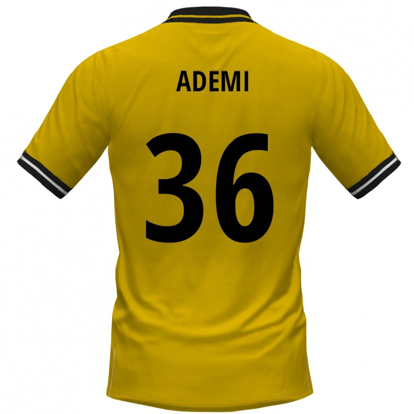Danxen Herren Faton Ademi #36 Gelb Schwarz Heimtrikot Trikot 2025/26 T-Shirt