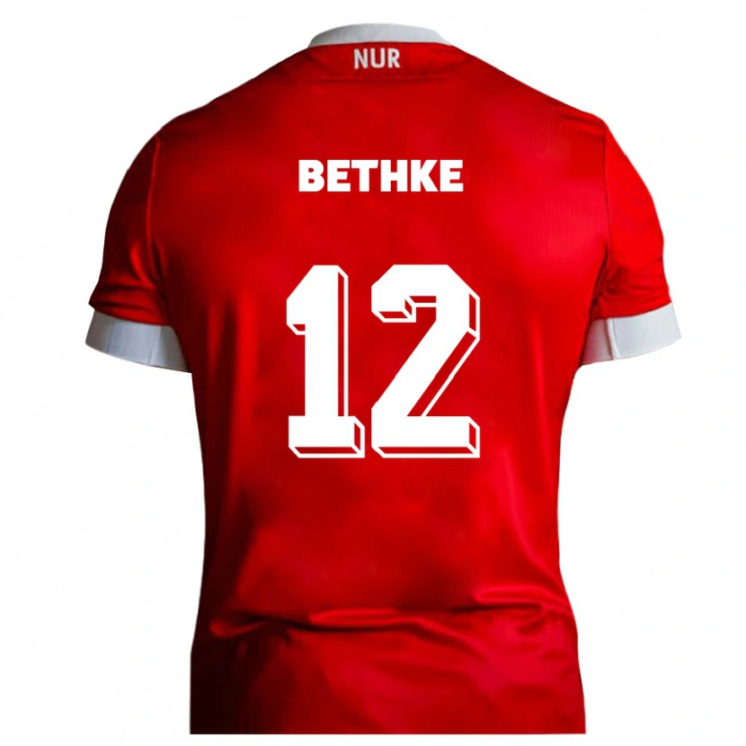 Danxen Herren Elias Bethke #12 Rot Weiß Heimtrikot Trikot 2025/26 T-Shirt