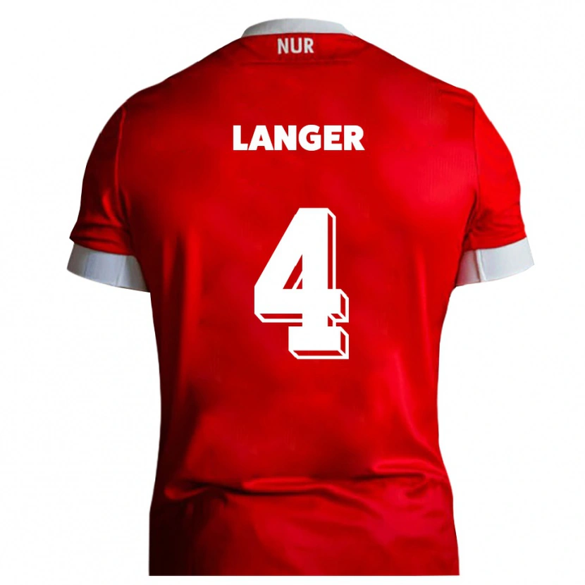 Danxen Herren Phillip Langer #4 Rot Weiß Heimtrikot Trikot 2025/26 T-Shirt