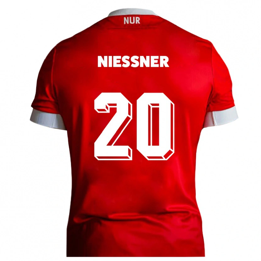 Danxen Herren Lennard Nießner #20 Rot Weiß Heimtrikot Trikot 2025/26 T-Shirt