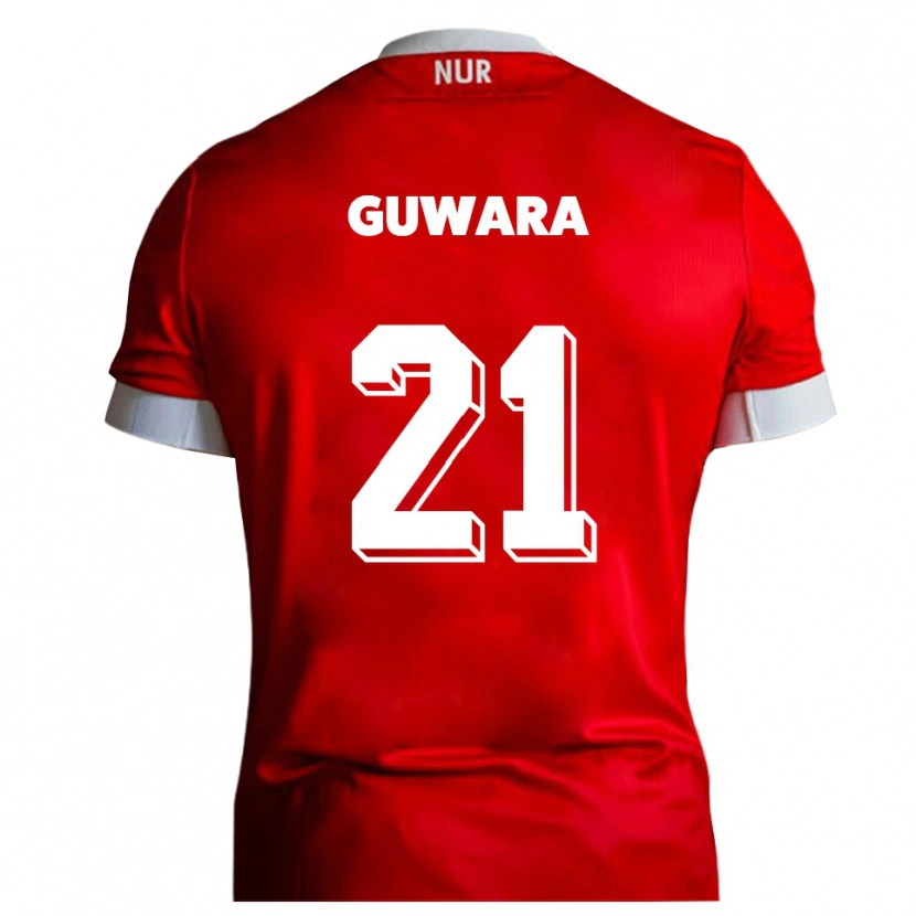 Danxen Herren Leon Guwara #21 Rot Weiß Heimtrikot Trikot 2025/26 T-Shirt