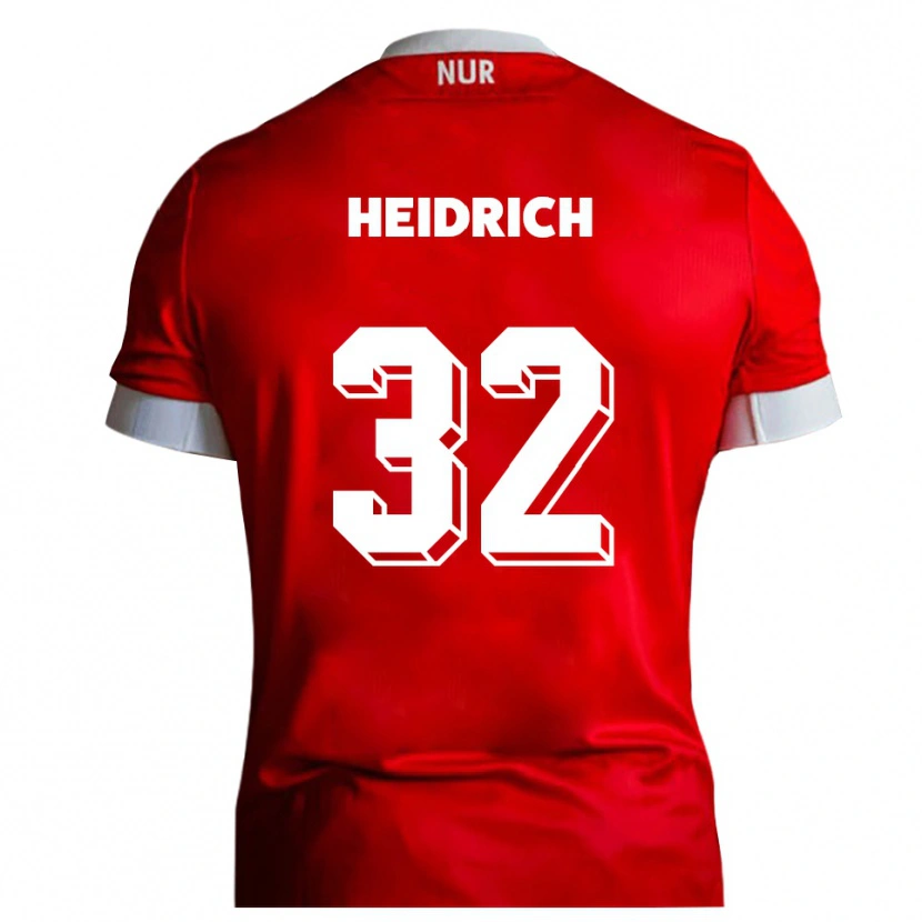 Danxen Herren Finn Heidrich #32 Rot Weiß Heimtrikot Trikot 2025/26 T-Shirt