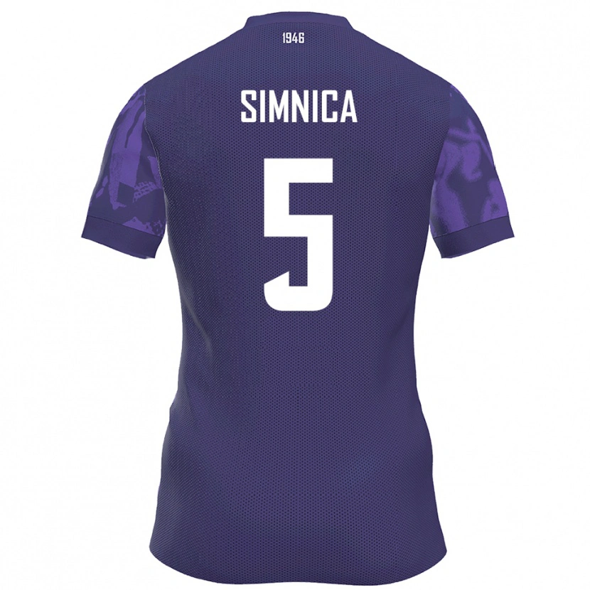 Danxen Herren Luan Simnica #5 Lila Weiß Heimtrikot Trikot 2025/26 T-Shirt