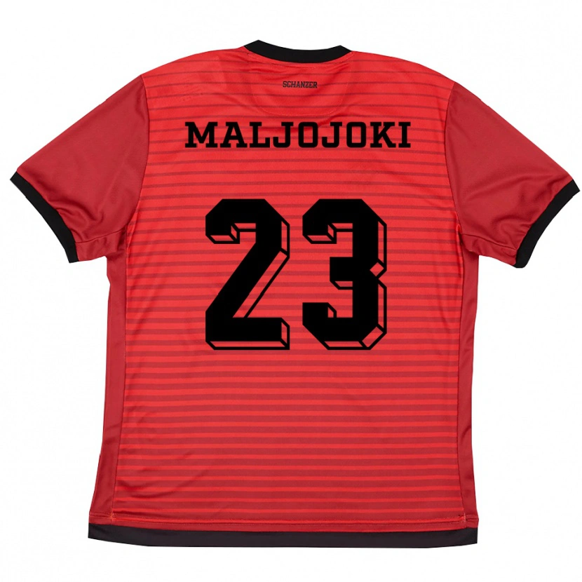 Danxen Herren Jasper Maljojoki #23 Rot Schwarz Heimtrikot Trikot 2025/26 T-Shirt
