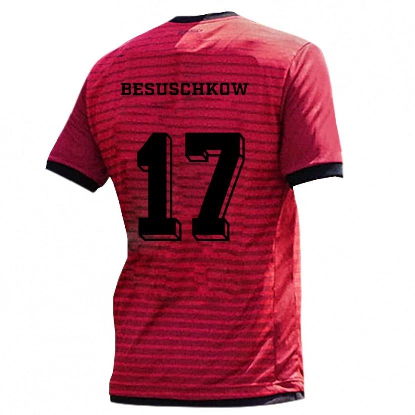 Danxen Herren Max Besuschkow #17 Rot Schwarz Heimtrikot Trikot 2025/26 T-Shirt