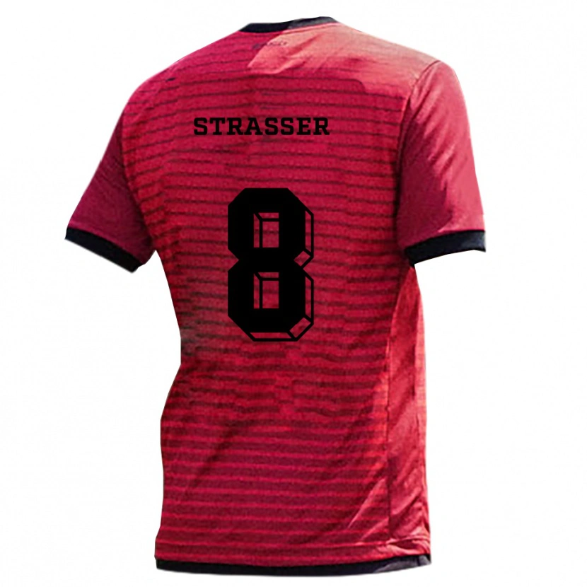 Danxen Herren Vincent Straßer #8 Rot Schwarz Heimtrikot Trikot 2025/26 T-Shirt