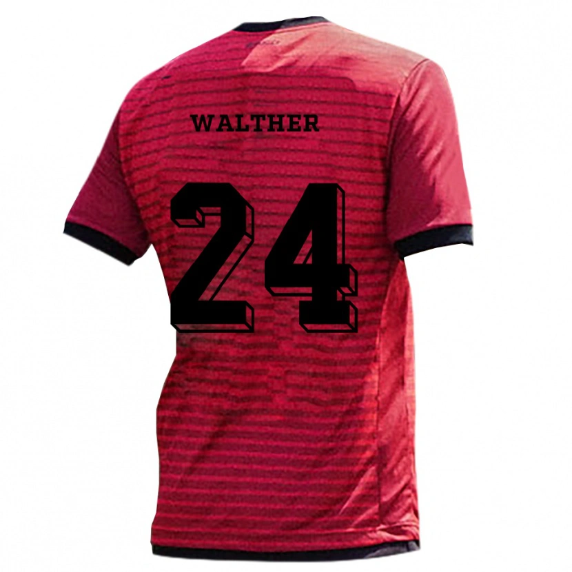Danxen Herren Felix Walther #24 Rot Schwarz Heimtrikot Trikot 2025/26 T-Shirt