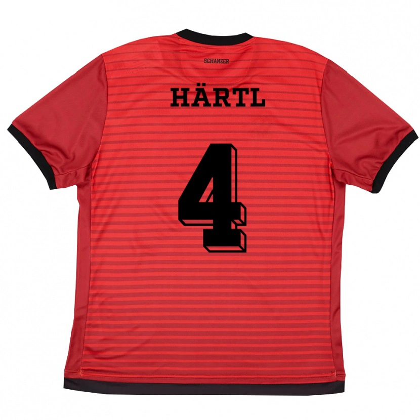Danxen Herren Anna-Lena Härtl #4 Rot Schwarz Heimtrikot Trikot 2025/26 T-Shirt