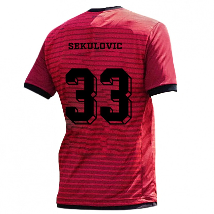 Danxen Herren Davide-Danilo Sekulovic #33 Rot Schwarz Heimtrikot Trikot 2025/26 T-Shirt