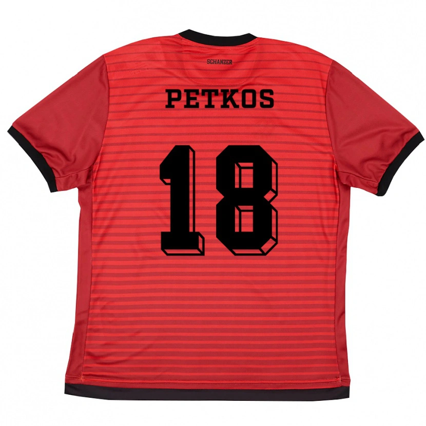 Danxen Herren Ioannis Petkos #18 Rot Schwarz Heimtrikot Trikot 2025/26 T-Shirt